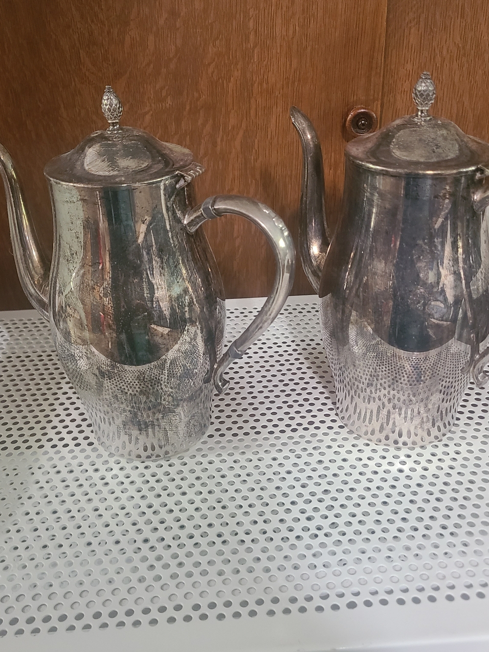 Pair Of old ONIEDA SILVERSMITH Teapots
